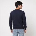 Men's Navy Blue Crew Neck Printed Sweatshirt, Navy Blue, small