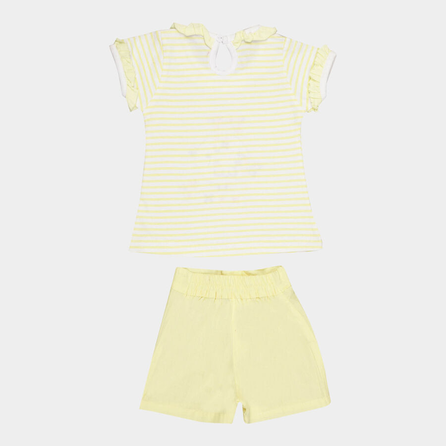 Infants Cotton Shorts Set, Yellow, large image number null