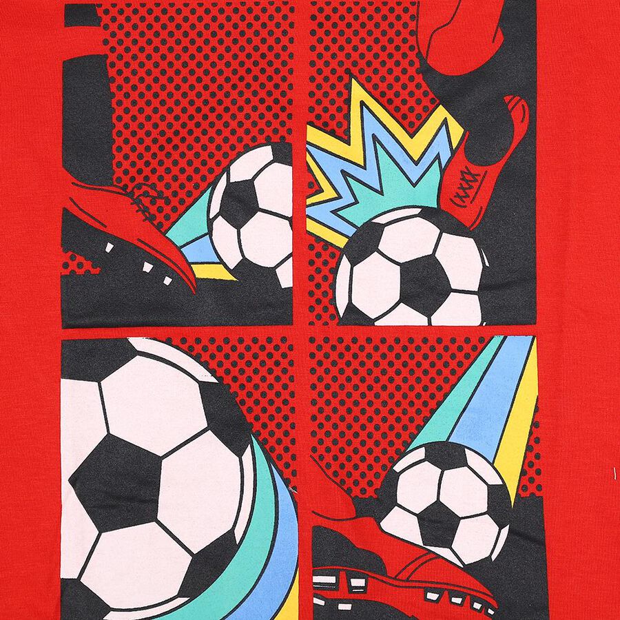 Boys' Half Sleeves T-Shirt, लाल, large