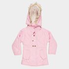 Girls Light Pink Hooded Casual Jacket, Pink, small image number null