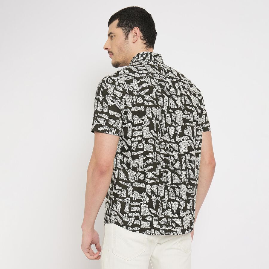 Men's 100% Cotton Casual Shirt , Black, large