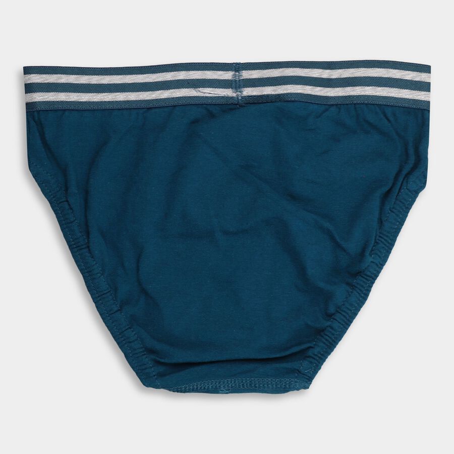 Boys' 100% Cotton Briefs, Teal Blue, large