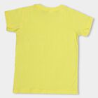 Kids' Bright Yellow Cotton Round Neck Casual T-Shirt, Yellow, small image number null