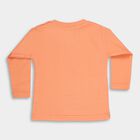 Infants Bright Orange Cotton Round Neck Casual T-Shirt, Orange, small image number null
