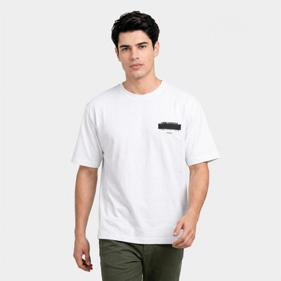 Men's White Cotton Round Neck Regular T-Shirt