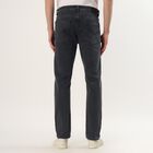 Men's Charcoal Black Slim Fit Faded Jeans, Dark Blue, small