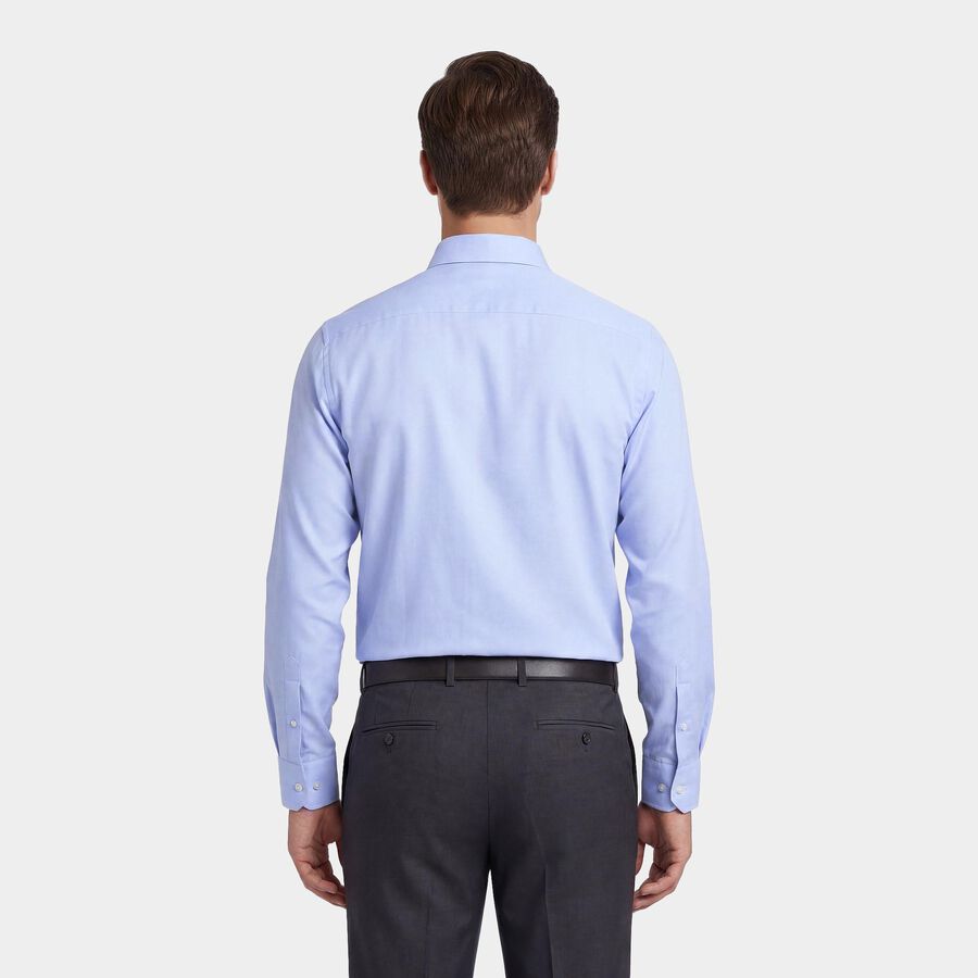 Men's Light Blue Spread Collar Classic Formal Shirt, हल्का नीला, large