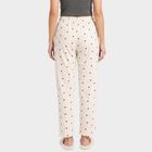Women's Off White Straight Fit Heart Printed Pyjama, ऑफ व्हाइट, small