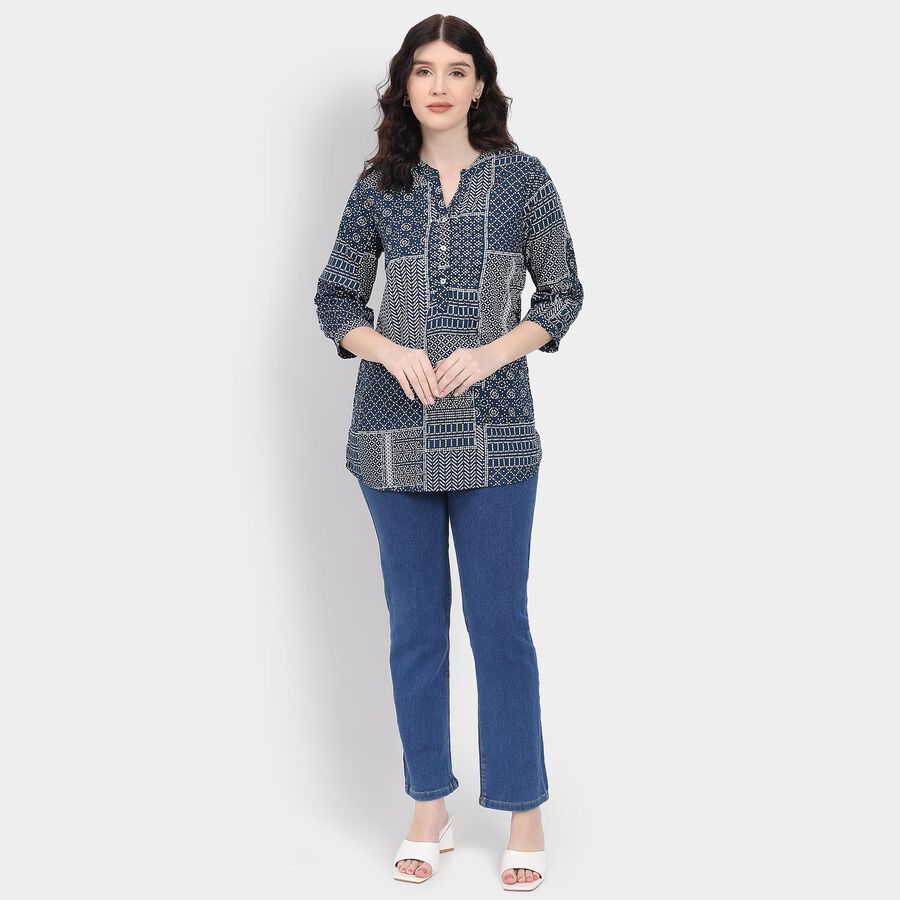 Ladies' Kurti, गहरा नीला, large image number null