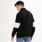 Men's Jet Black Zip Neck Casual Sweatshirt, काला, small image number null