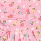 Girls Pink Fit and Flare Floral Printed Cold Shoulder Frock, गुलाबी, small