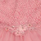 Girls' Pink Fit and Flare Lace Bodice Party Wear Frock, Light Pink, small