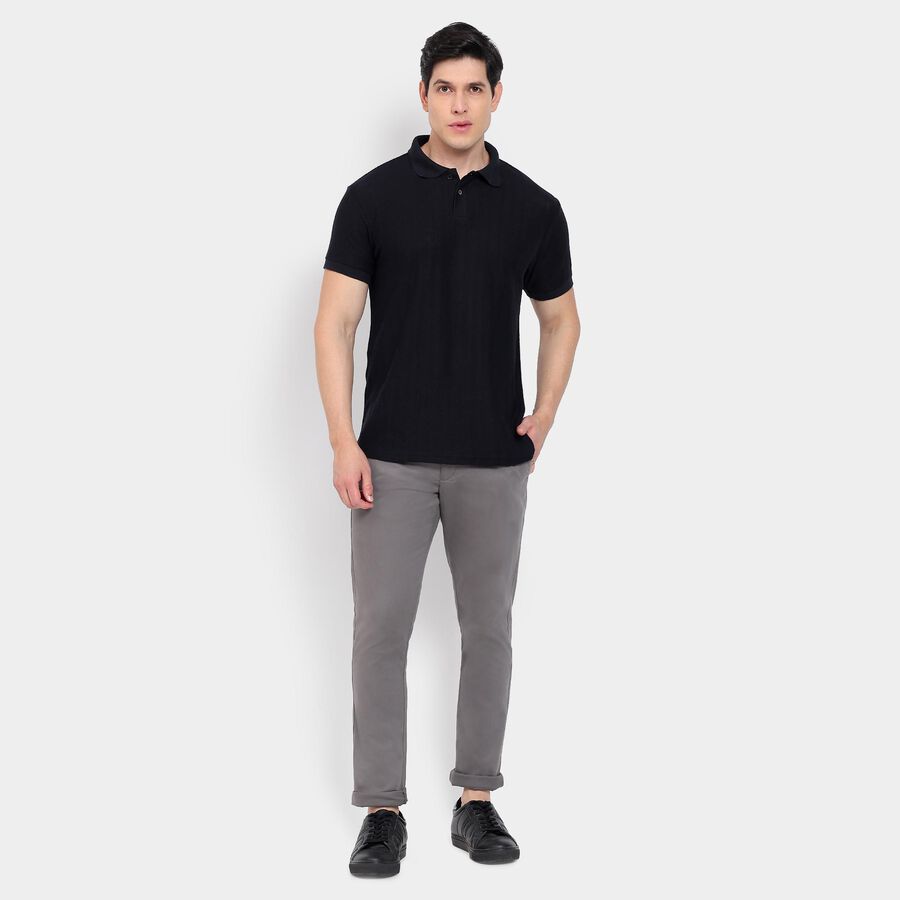 Men's Slim Fit Casual Trousers, हल्का ग्रे, large image number null
