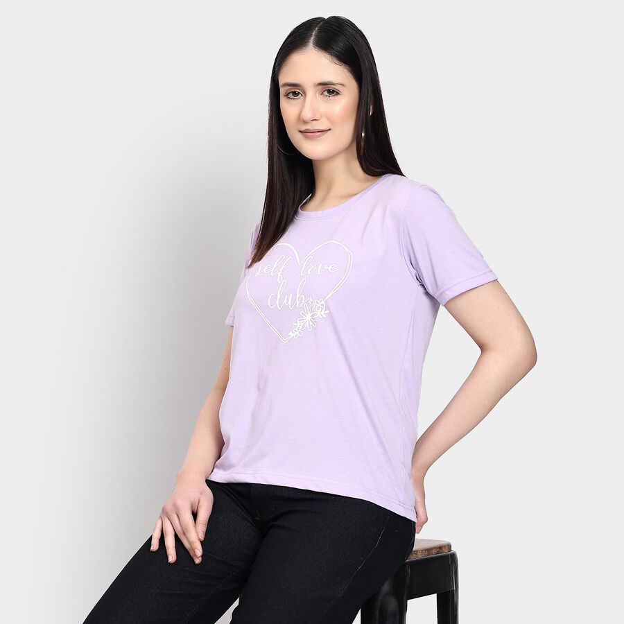 Ladies' Round Neck T-Shirt , Lilac, large