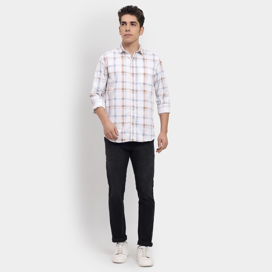 Men's 100% Cotton Casual Shirt , Beige, large image number null