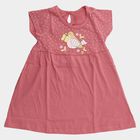 Infants' Pink Regular Fit Peter Pan Collar Cotton Frock, Light Pink, small