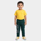 Boys' Dark Green Regular Fit Solid Cotton Blend Pyjama, Dark Green, small