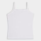 Girls' 100% Cotton Vest, White, small image number null