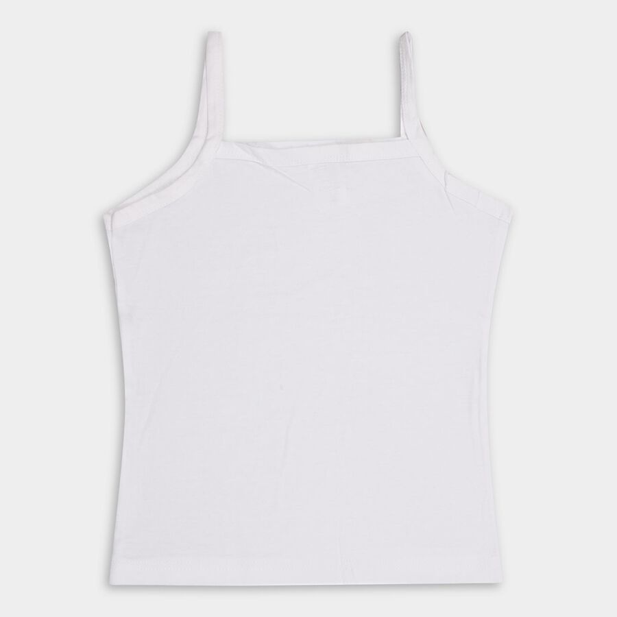 Girls' 100% Cotton Vest, White, large image number null