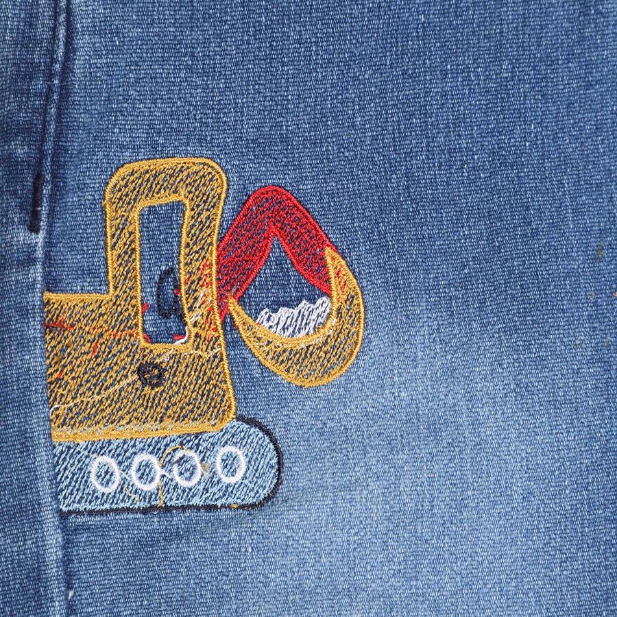 Infants Basic Wash with Embroidery Regular Rib Waist Jeans, Light Blue, large image number null