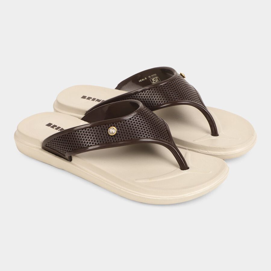 Ladies' Slippers, भूरा, large image number null