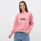 Women's Dusty Pink Crew Neck Casual Sweatshirt, Pink, small image number null