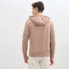 Men's Muted Beige Hooded Casual Sweatshirt, गहरा पीला, small image number null