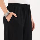 Women's Minimalist Viscose Wide-Leg Palazzos, Black, small