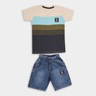 Boys' 100% Cotton Woven Baba Suit, गहरा पीला, small