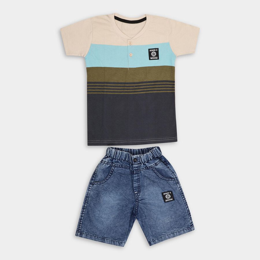 Boys' 100% Cotton Woven Baba Suit, गहरा पीला, large