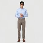 Men's Grey Slim Fit Textured Casual Trousers, हल्का ग्रे, small