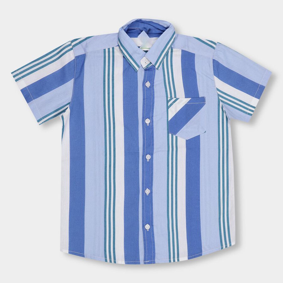 Boys' 100% Cotton Casual Shirt , Light Blue, large image number null