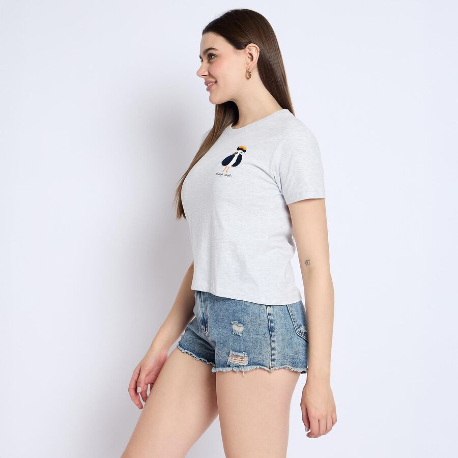 Ladies'  Crop  Top, हल्का ग्रे, large image number null