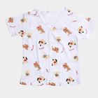 Infants' White Cotton V-Neck Casual T-Shirt, White, small