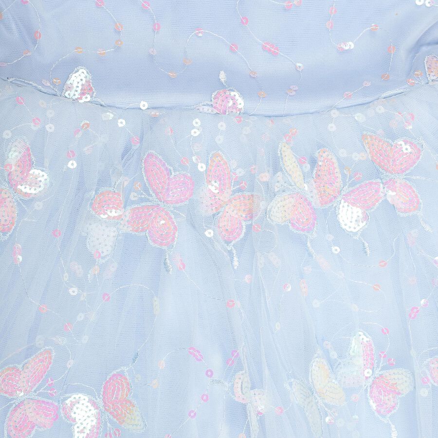 Girls' Frock , हल्का नीला, large image number null