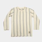 Boys Cream Round Neck Regular T-Shirt, ऑफ व्हाइट, small