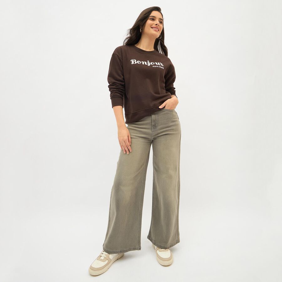 Ladies' Sweatshirt, भूरा, large image number null