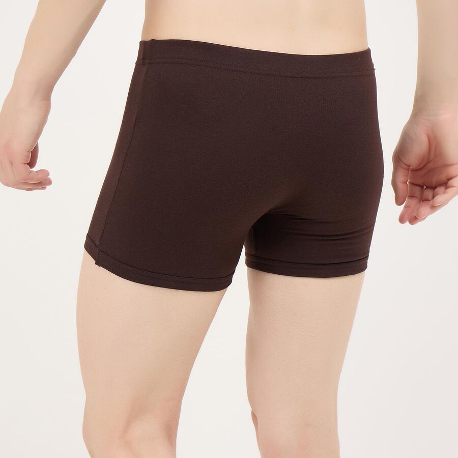 Men's Brown Regular Fit Cotton Trunks, भूरा, large