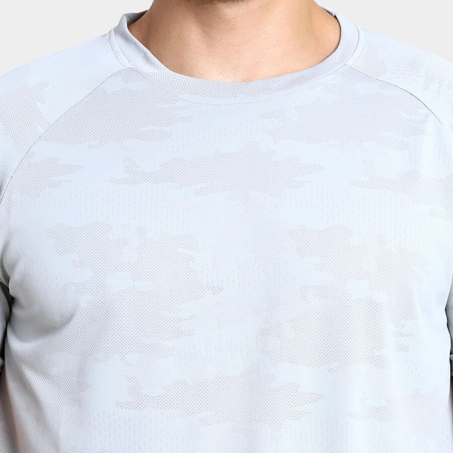 Men's Round Neck Half Sleeves T-Shirt , हल्का ग्रे, large image number null