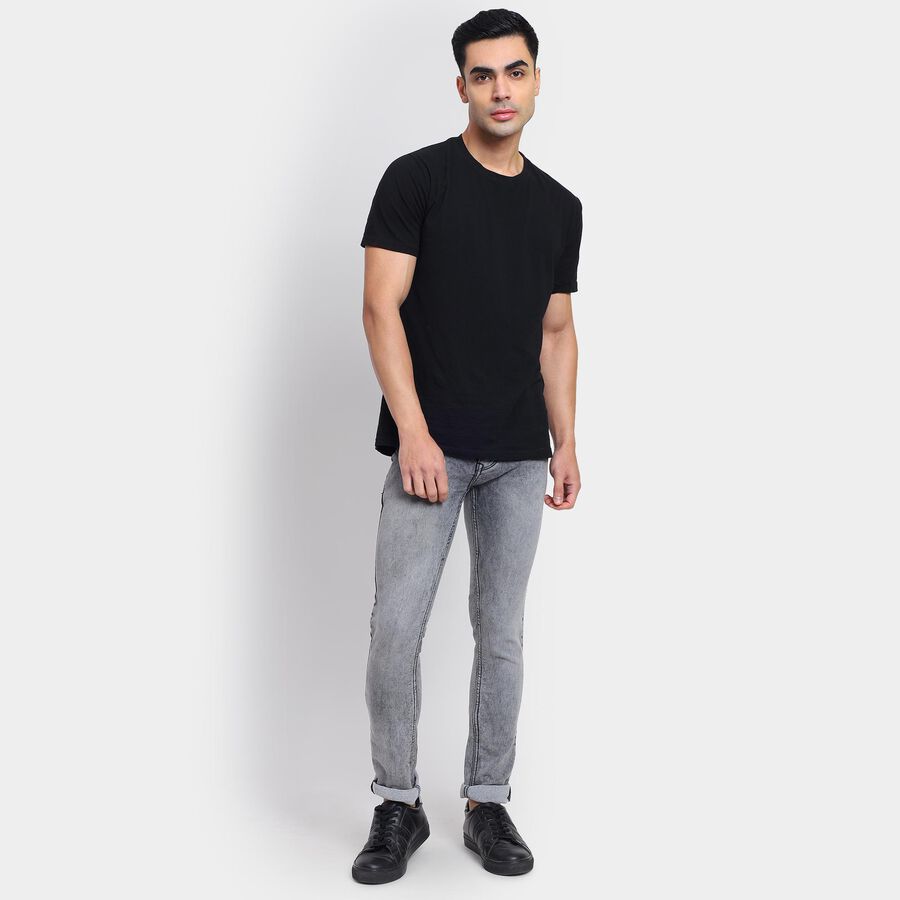 Men's Skinny Jeans , हल्का ग्रे, large