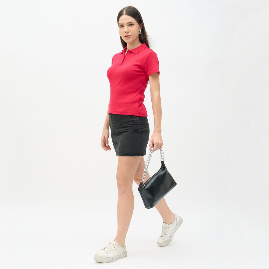 Ladies' Polo T-Shirt, Fuchsia, large