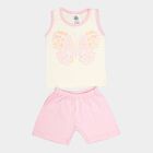 Infants Cotton Shorts Set, Yellow, small image number null