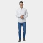 Men's White Mandarin Collar Solid Kurta, सफ़ेद, small