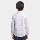 Boys White Cotton Spread Collar Casual Shirt, White, small