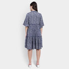 All Over Print A Line Dress, Mid Blue, small image number null