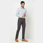 Solid Slim Fit Formal Trousers, Dark Grey, small image number null