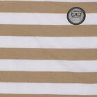 Boys' Beige Round Neck Striped Casual T-Shirt, गहरा पीला, small
