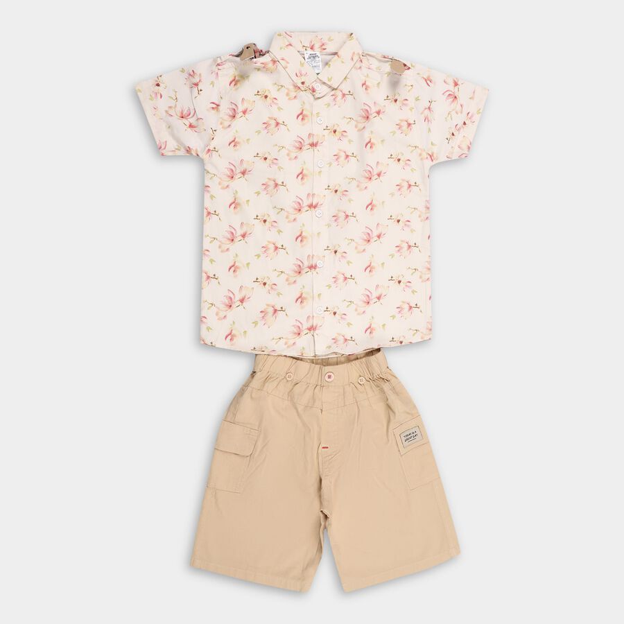 Boy's Cotton Woven Baba Suit, ऑफ व्हाइट, large image number null