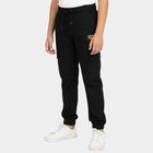 Boys Jet Black Regular Fit Cargo Trousers, काला, small image number null