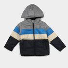 Boys Grey Hooded Puffer Jacket, Light Grey, small